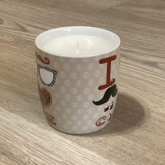 I Love Coffee Mug Candle 11oz – Midnight Bourbon | Repurposed Vessel - Picture 2 of 5